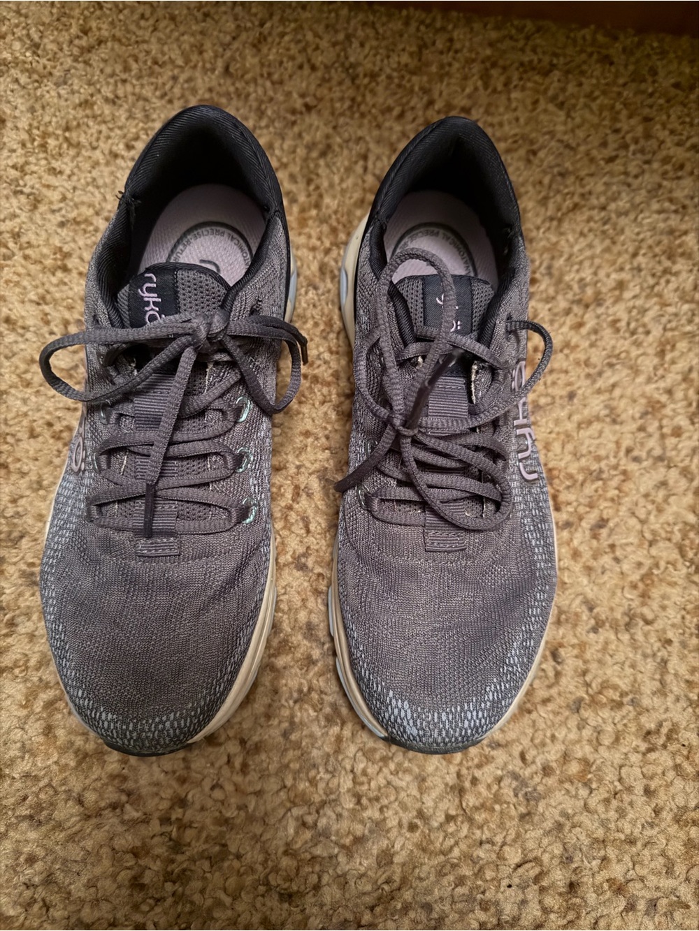 Ryka Women's Gray Knit Athletic Walking Shoes